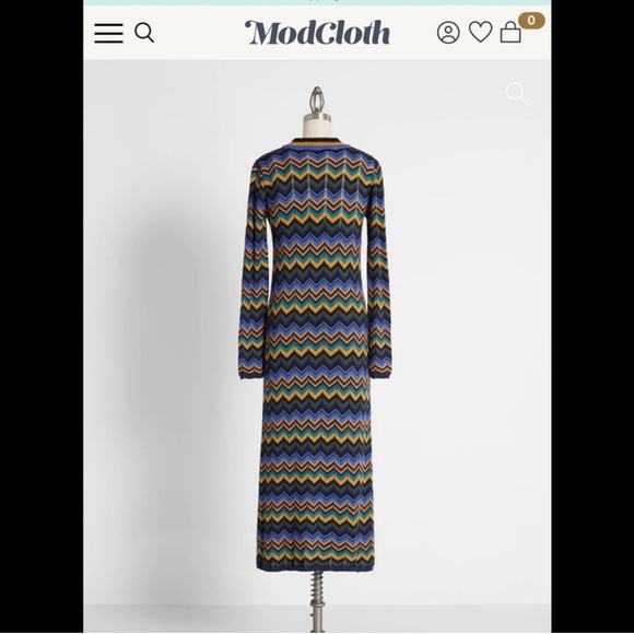 ModCloth Knit Chevron Dress L - Picture 6 of 12